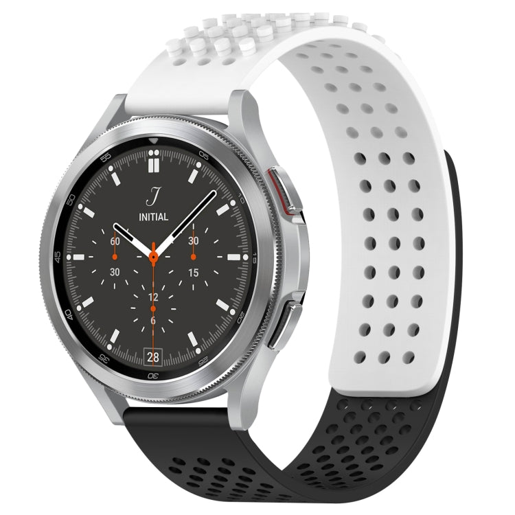 Correia de relógio em silicone respirável com pontos 3D e furos de 20mm, para Samsung Galaxy Watch 4 44mm, para Samsung Galaxy Watch 4 40mm, para Samsung Galaxy Watch 4 Classic 46mm