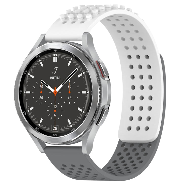 Correia de relógio em silicone respirável com pontos 3D e furos de 20mm, para Samsung Galaxy Watch 4 44mm, para Samsung Galaxy Watch 4 40mm, para Samsung Galaxy Watch 4 Classic 46mm