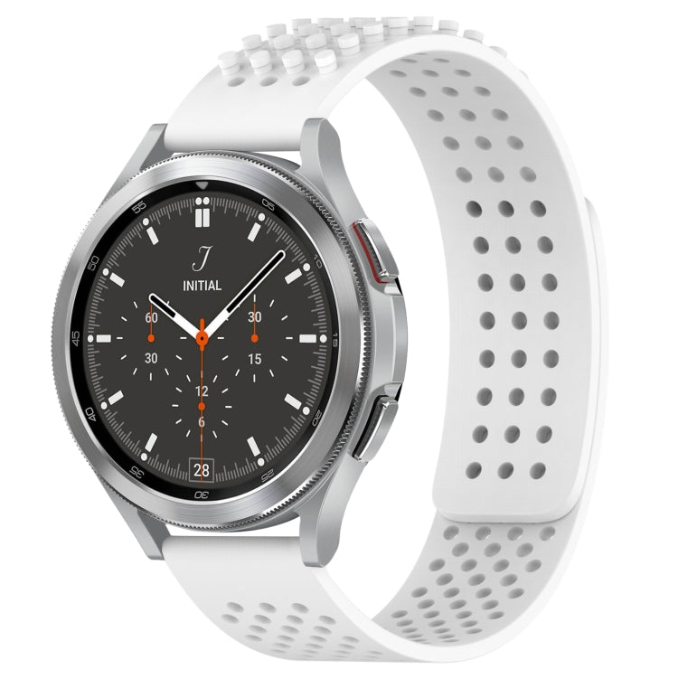 Correia de relógio em silicone respirável com pontos 3D e furos de 20mm, para Samsung Galaxy Watch 4 44mm, para Samsung Galaxy Watch 4 40mm, para Samsung Galaxy Watch 4 Classic 46mm