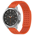 Correia de relógio em silicone respirável com pontos 3D e furos de 20mm, para Samsung Galaxy Watch 4 44mm, para Samsung Galaxy Watch 4 40mm, para Samsung Galaxy Watch 4 Classic 46mm