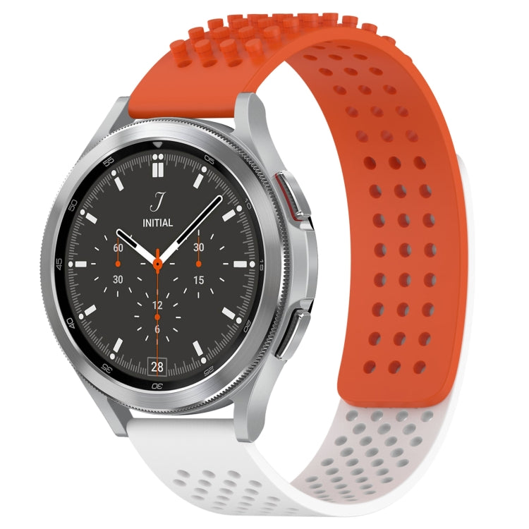 Correia de relógio em silicone respirável com pontos 3D e furos de 20mm, para Samsung Galaxy Watch 4 44mm, para Samsung Galaxy Watch 4 40mm, para Samsung Galaxy Watch 4 Classic 46mm