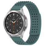Correia de relógio em silicone respirável com pontos 3D e furos de 20mm, para Samsung Galaxy Watch 4 44mm, para Samsung Galaxy Watch 4 40mm, para Samsung Galaxy Watch 4 Classic 46mm