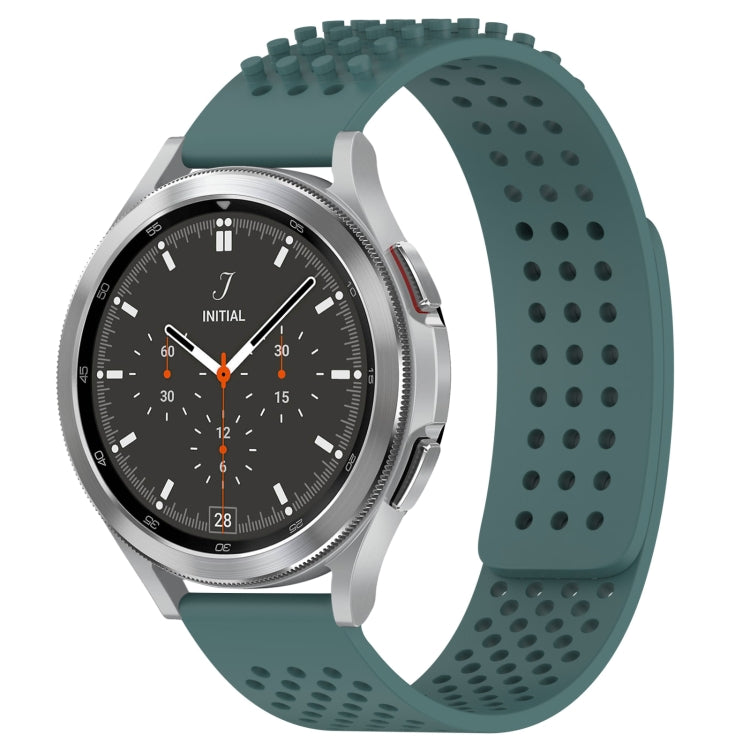 Correia de relógio em silicone respirável com pontos 3D e furos de 20mm, para Samsung Galaxy Watch 4 44mm, para Samsung Galaxy Watch 4 40mm, para Samsung Galaxy Watch 4 Classic 46mm