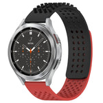 Correia de relógio em silicone respirável com pontos 3D e furos de 20mm, para Samsung Galaxy Watch 4 44mm, para Samsung Galaxy Watch 4 40mm, para Samsung Galaxy Watch 4 Classic 46mm