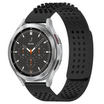 Correia de relógio em silicone respirável com pontos 3D e furos de 20mm, para Samsung Galaxy Watch 4 44mm, para Samsung Galaxy Watch 4 40mm, para Samsung Galaxy Watch 4 Classic 46mm