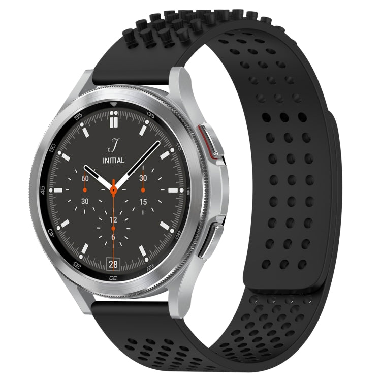 Correia de relógio em silicone respirável com pontos 3D e furos de 20mm, para Samsung Galaxy Watch 4 44mm, para Samsung Galaxy Watch 4 40mm, para Samsung Galaxy Watch 4 Classic 46mm