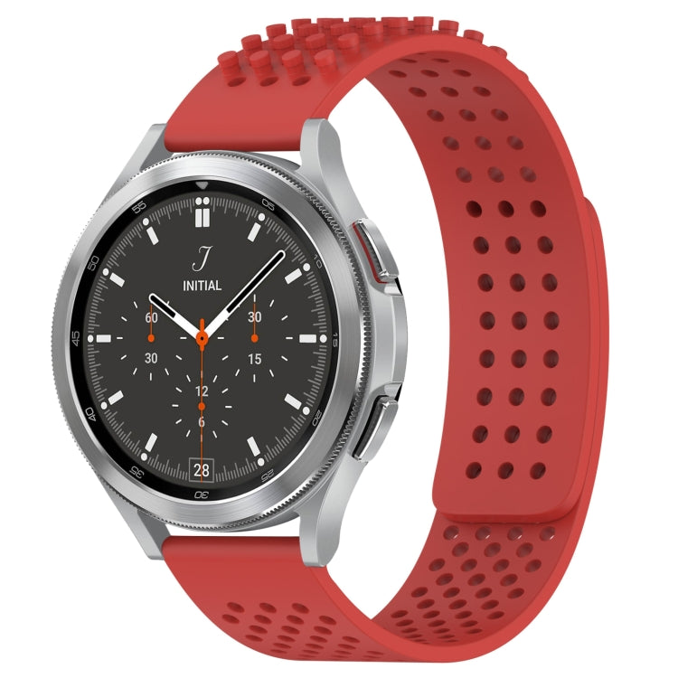 Correia de relógio em silicone respirável com pontos 3D e furos de 20mm, para Samsung Galaxy Watch 4 44mm, para Samsung Galaxy Watch 4 40mm, para Samsung Galaxy Watch 4 Classic 46mm