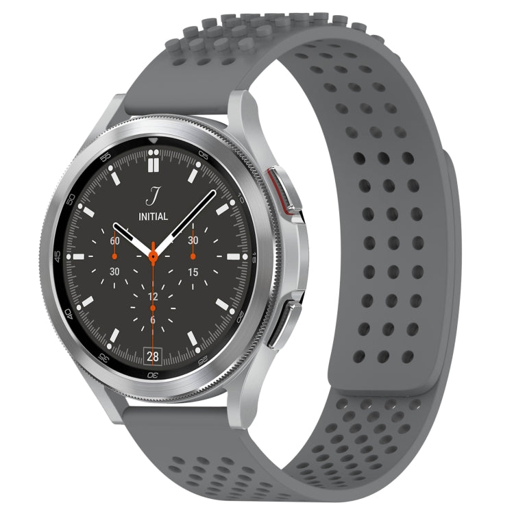 Correia de relógio em silicone respirável com pontos 3D e furos de 20mm, para Samsung Galaxy Watch 4 44mm, para Samsung Galaxy Watch 4 40mm, para Samsung Galaxy Watch 4 Classic 46mm