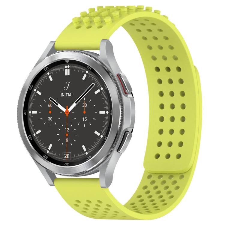 Correia de relógio em silicone respirável com pontos 3D e furos de 20mm, para Samsung Galaxy Watch 4 44mm, para Samsung Galaxy Watch 4 40mm, para Samsung Galaxy Watch 4 Classic 46mm
