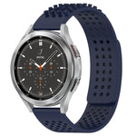 Correia de relógio em silicone respirável com pontos 3D e furos de 20mm, para Samsung Galaxy Watch 4 44mm, para Samsung Galaxy Watch 4 40mm, para Samsung Galaxy Watch 4 Classic 46mm