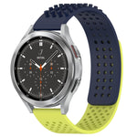 Correia de relógio em silicone respirável com pontos 3D e furos de 20mm, para Samsung Galaxy Watch 4 44mm, para Samsung Galaxy Watch 4 40mm, para Samsung Galaxy Watch 4 Classic 46mm
