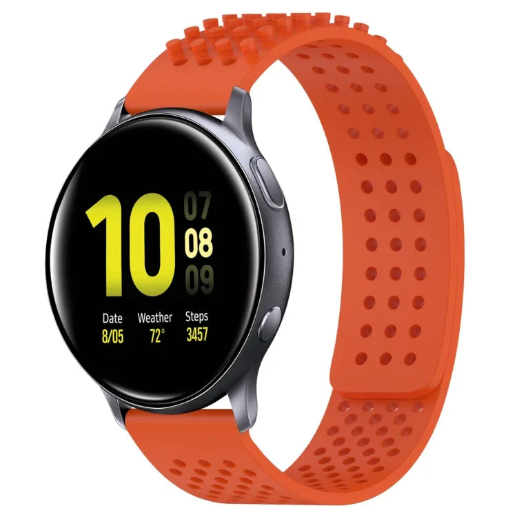 Pulseira de Relógio em Silicone Respirável com Furos e Pontos 3D 20mm, Para Samsung Galaxy Watch 4 Classic 42mm, Para Samsung Galaxy Watch Active 2 44mm, Para Samsung Galaxy Watch Active 2 40mm