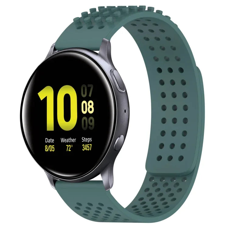 Pulseira de Relógio em Silicone Respirável com Furos e Pontos 3D 20mm, Para Samsung Galaxy Watch 4 Classic 42mm, Para Samsung Galaxy Watch Active 2 44mm, Para Samsung Galaxy Watch Active 2 40mm