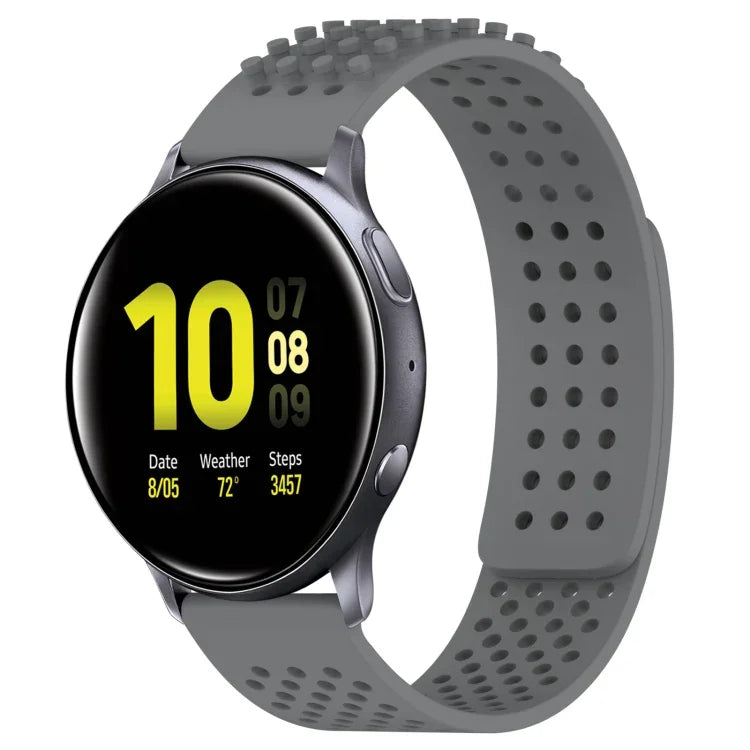 Pulseira de Relógio em Silicone Respirável com Furos e Pontos 3D 20mm, Para Samsung Galaxy Watch 4 Classic 42mm, Para Samsung Galaxy Watch Active 2 44mm, Para Samsung Galaxy Watch Active 2 40mm