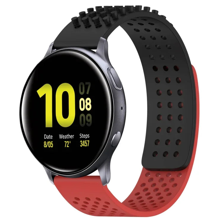 Pulseira de Relógio em Silicone Respirável com Furos e Pontos 3D 20mm, Para Samsung Galaxy Watch 4 Classic 42mm, Para Samsung Galaxy Watch Active 2 44mm, Para Samsung Galaxy Watch Active 2 40mm