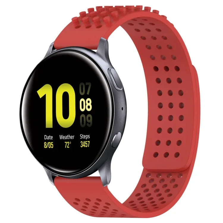 Pulseira de Relógio em Silicone Respirável com Furos e Pontos 3D 20mm, Para Samsung Galaxy Watch 4 Classic 42mm, Para Samsung Galaxy Watch Active 2 44mm, Para Samsung Galaxy Watch Active 2 40mm