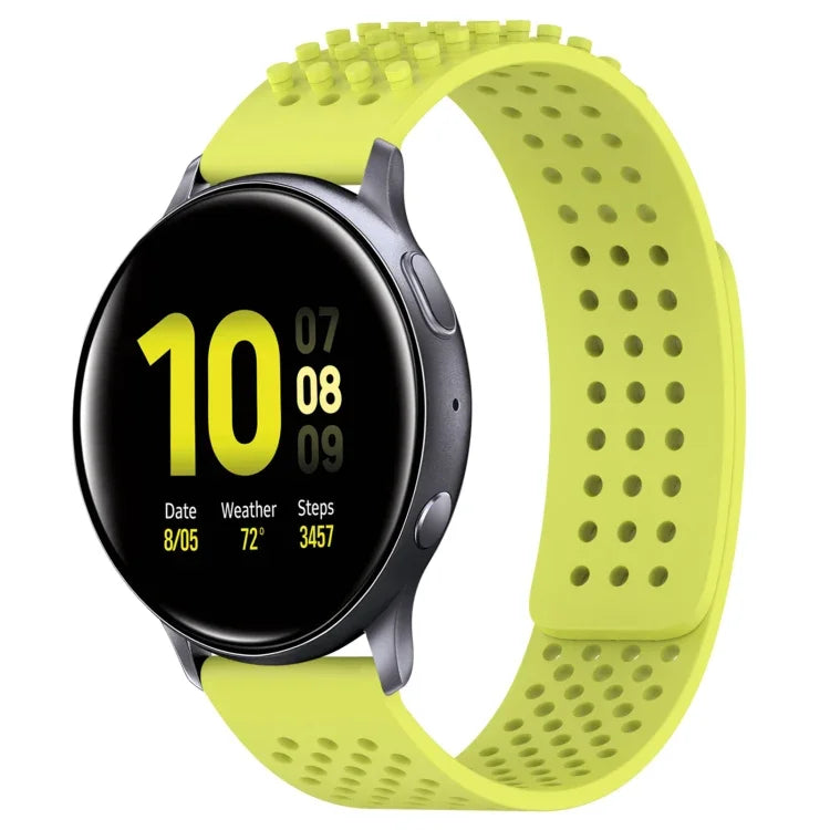 Pulseira de Relógio em Silicone Respirável com Furos e Pontos 3D 20mm, Para Samsung Galaxy Watch 4 Classic 42mm, Para Samsung Galaxy Watch Active 2 44mm, Para Samsung Galaxy Watch Active 2 40mm