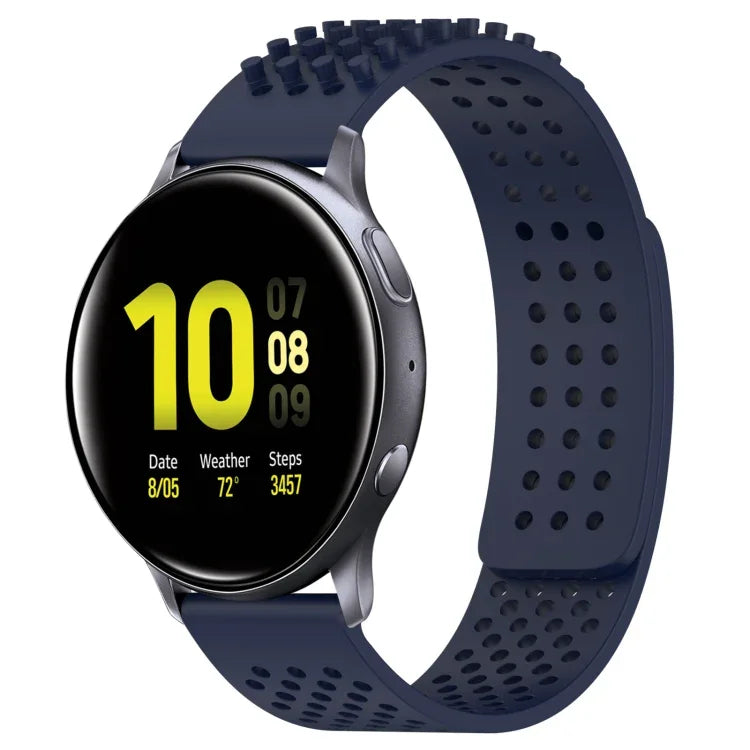 Pulseira de Relógio em Silicone Respirável com Furos e Pontos 3D 20mm, Para Samsung Galaxy Watch 4 Classic 42mm, Para Samsung Galaxy Watch Active 2 44mm, Para Samsung Galaxy Watch Active 2 40mm