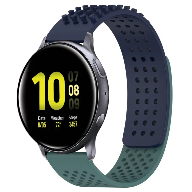 Pulseira de Relógio em Silicone Respirável com Furos e Pontos 3D 20mm, Para Samsung Galaxy Watch 4 Classic 42mm, Para Samsung Galaxy Watch Active 2 44mm, Para Samsung Galaxy Watch Active 2 40mm