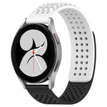 Correia de relógio em silicone respirável com pontos 3D e furos de 20mm, para Samsung Galaxy Watch 4 44mm, para Samsung Galaxy Watch 4 40mm, para Samsung Galaxy Watch 4 Classic 46mm