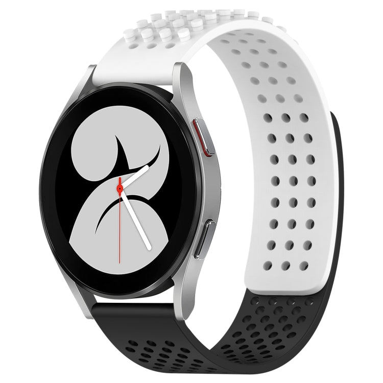 Correia de relógio em silicone respirável com pontos 3D e furos de 20mm, para Samsung Galaxy Watch 4 44mm, para Samsung Galaxy Watch 4 40mm, para Samsung Galaxy Watch 4 Classic 46mm
