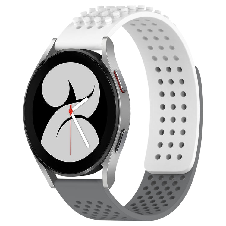 Correia de relógio em silicone respirável com pontos 3D e furos de 20mm, para Samsung Galaxy Watch 4 44mm, para Samsung Galaxy Watch 4 40mm, para Samsung Galaxy Watch 4 Classic 46mm