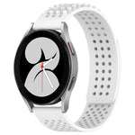 Correia de relógio em silicone respirável com pontos 3D e furos de 20mm, para Samsung Galaxy Watch 4 44mm, para Samsung Galaxy Watch 4 40mm, para Samsung Galaxy Watch 4 Classic 46mm