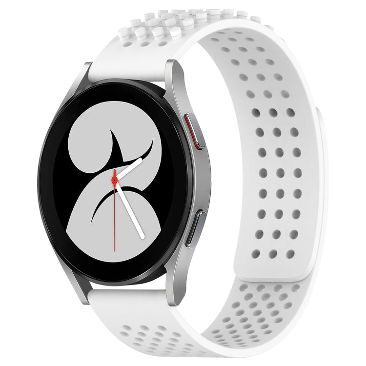 Correia de relógio em silicone respirável com pontos 3D e furos de 20mm, para Samsung Galaxy Watch 4 44mm, para Samsung Galaxy Watch 4 40mm, para Samsung Galaxy Watch 4 Classic 46mm