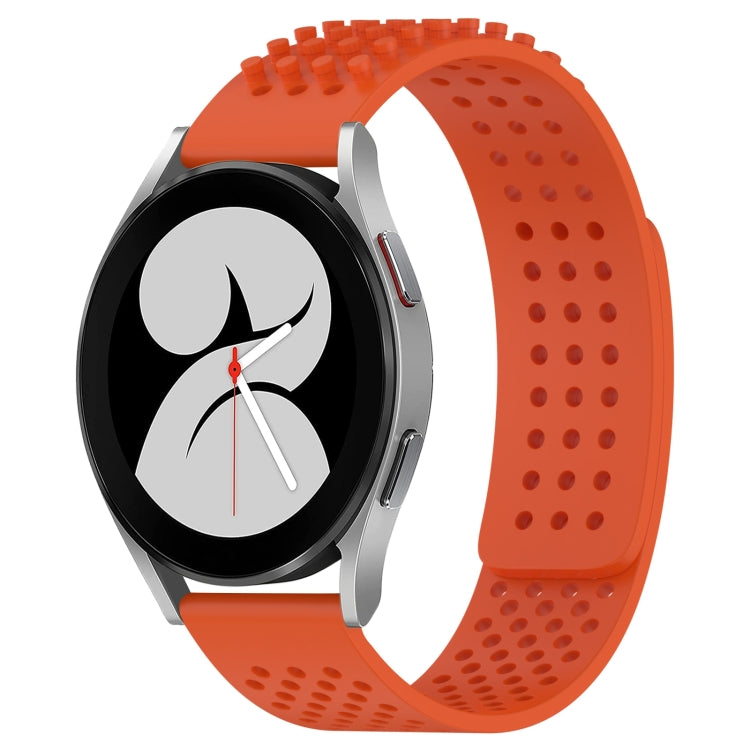 Correia de relógio em silicone respirável com pontos 3D e furos de 20mm, para Samsung Galaxy Watch 4 44mm, para Samsung Galaxy Watch 4 40mm, para Samsung Galaxy Watch 4 Classic 46mm