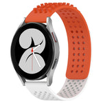 Correia de relógio em silicone respirável com pontos 3D e furos de 20mm, para Samsung Galaxy Watch 4 44mm, para Samsung Galaxy Watch 4 40mm, para Samsung Galaxy Watch 4 Classic 46mm