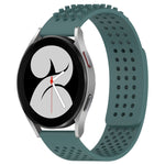 Correia de relógio em silicone respirável com pontos 3D e furos de 20mm, para Samsung Galaxy Watch 4 44mm, para Samsung Galaxy Watch 4 40mm, para Samsung Galaxy Watch 4 Classic 46mm