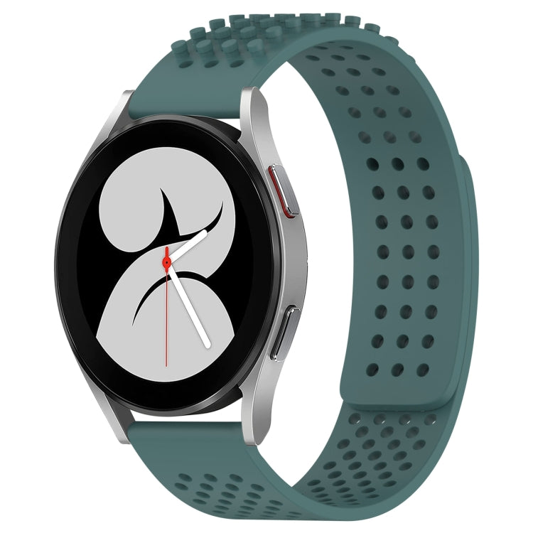 Correia de relógio em silicone respirável com pontos 3D e furos de 20mm, para Samsung Galaxy Watch 4 44mm, para Samsung Galaxy Watch 4 40mm, para Samsung Galaxy Watch 4 Classic 46mm