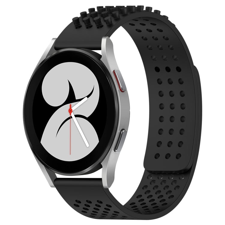 Correia de relógio em silicone respirável com pontos 3D e furos de 20mm, para Samsung Galaxy Watch 4 44mm, para Samsung Galaxy Watch 4 40mm, para Samsung Galaxy Watch 4 Classic 46mm