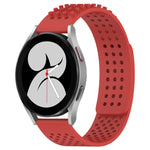 Correia de relógio em silicone respirável com pontos 3D e furos de 20mm, para Samsung Galaxy Watch 4 44mm, para Samsung Galaxy Watch 4 40mm, para Samsung Galaxy Watch 4 Classic 46mm