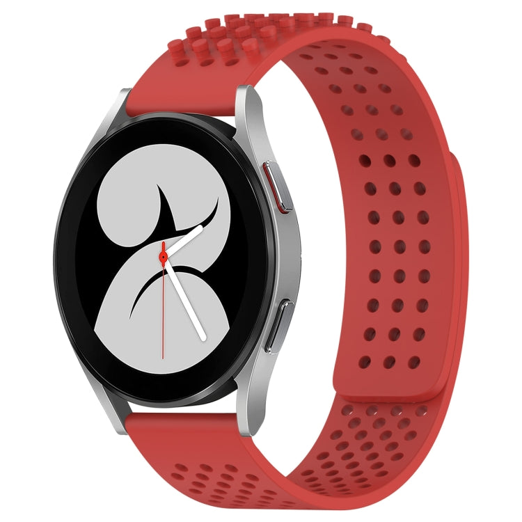 Correia de relógio em silicone respirável com pontos 3D e furos de 20mm, para Samsung Galaxy Watch 4 44mm, para Samsung Galaxy Watch 4 40mm, para Samsung Galaxy Watch 4 Classic 46mm