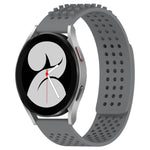 Correia de relógio em silicone respirável com pontos 3D e furos de 20mm, para Samsung Galaxy Watch 4 44mm, para Samsung Galaxy Watch 4 40mm, para Samsung Galaxy Watch 4 Classic 46mm