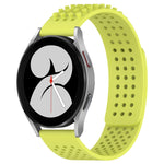 Correia de relógio em silicone respirável com pontos 3D e furos de 20mm, para Samsung Galaxy Watch 4 44mm, para Samsung Galaxy Watch 4 40mm, para Samsung Galaxy Watch 4 Classic 46mm