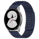 Correia de relógio em silicone respirável com pontos 3D e furos de 20mm, para Samsung Galaxy Watch 4 44mm, para Samsung Galaxy Watch 4 40mm, para Samsung Galaxy Watch 4 Classic 46mm