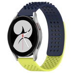 Correia de relógio em silicone respirável com pontos 3D e furos de 20mm, para Samsung Galaxy Watch 4 44mm, para Samsung Galaxy Watch 4 40mm, para Samsung Galaxy Watch 4 Classic 46mm