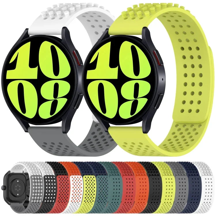 Pulseira de Relógio em Silicone Respirável com Furos e Pontos 3D 20mm, Para Samsung Galaxy Watch 4 Classic 42mm, Para Samsung Galaxy Watch Active 2 44mm, Para Samsung Galaxy Watch Active 2 40mm