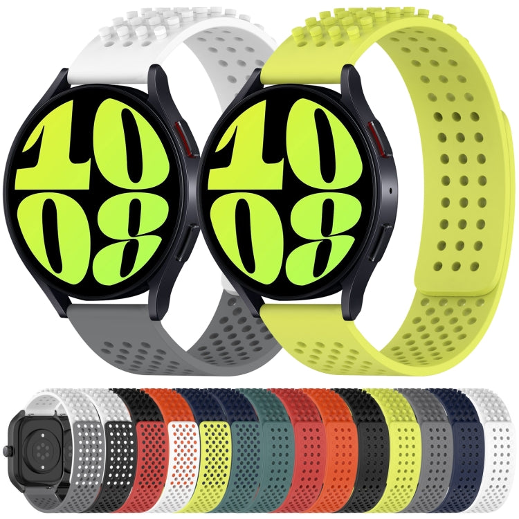 Correia de relógio em silicone respirável com pontos 3D e furos de 20mm, para Samsung Galaxy Watch 6 Classic 47mm, para Samsung Galaxy Watch 6 44mm, para Samsung Galaxy Watch 6 40mm