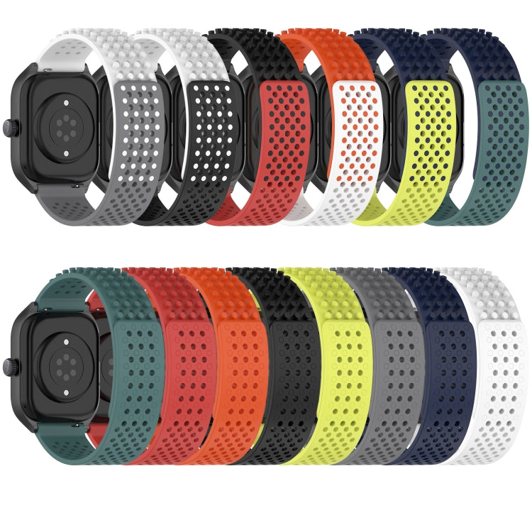 Correia de relógio em silicone respirável com pontos 3D e furos de 20mm, para Samsung Galaxy Watch 6 Classic 43mm, para Samsung Galaxy Watch 5 Pro Edição Golfe, para Samsung Galaxy Watch 5 Edição Golfe