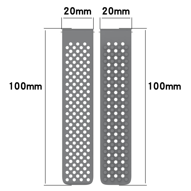 Correia de relógio em silicone respirável com pontos 3D e furos de 20mm, para Samsung Galaxy Watch 5 44mm, para Samsung Galaxy Watch 5 Pro 45mm, para Samsung Galaxy Watch 5 40mm
