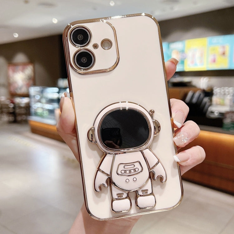 Capa para telemóvel com suporte de astronauta eletroplatinado, para iPhone 17e / 16e, para iPhone 17 Pro Max, para iPhone 17 Pro, para iPhone 17, para iPhone Air, para iPhone 16 Pro Max, para iPhone 16 Pro, para iPhone 16 Plus