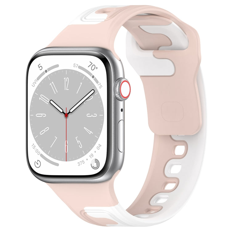 Double Color Silicone Watch Band, For Apple Watch SE 2022 40mm, For Apple Watch SE 2022 44mm, For Apple Watch 7 41mm, For Apple Watch 7 45mm