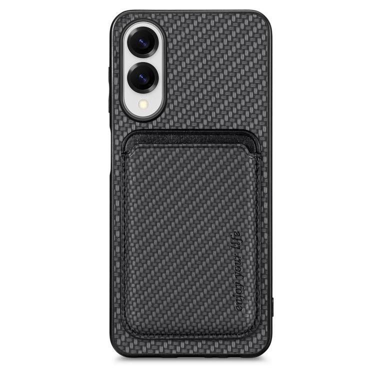 Capa para telemóvel em couro com fibra de carbono e Magsafe para cartão, para iPhone 17e / 16e, para iPhone 17 Pro Max, para iPhone 17 Pro, para iPhone 17, para iPhone Air, para iPhone 16 Pro Max, para iPhone 16 Pro, para iPhone 16 Plus, para iPhone 16