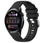 Liquid Glossy Silver Buckle Silicone Watch Band, For Huawei Watch GT3 42mm 20mm, For Huawei Watch 3 22mm, For Huawei Watch GT2 Pro 22mm, For Huawei Watch GT2 46mm 22mm