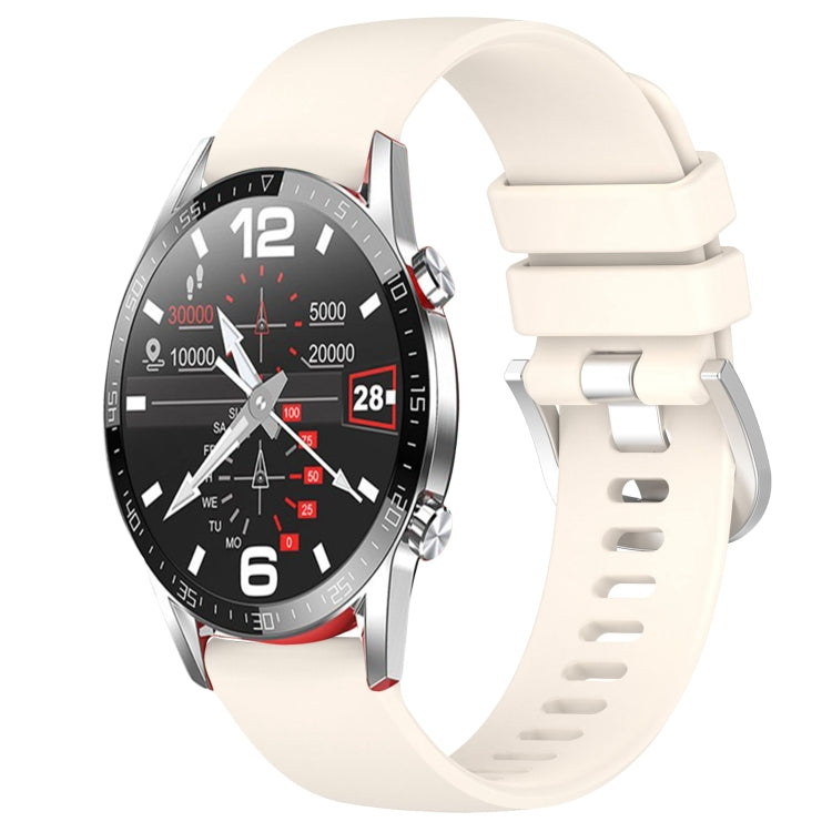 Liquid Glossy Silver Buckle Silicone Watch Band, For Huawei Watch GT3 42mm 20mm, For Huawei Watch 3 22mm, For Huawei Watch GT2 Pro 22mm, For Huawei Watch GT2 46mm 22mm