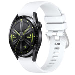 Liquid Glossy Silver Buckle Silicone Watch Band, For Huawei Watch GT3 42mm 20mm, For Huawei Watch 3 22mm, For Huawei Watch GT2 Pro 22mm, For Huawei Watch GT2 46mm 22mm