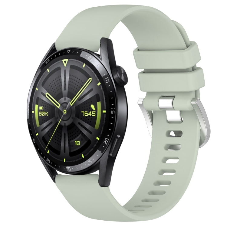 Liquid Glossy Silver Buckle Silicone Watch Band, For Huawei Watch GT3 42mm 20mm, For Huawei Watch 3 22mm, For Huawei Watch GT2 Pro 22mm, For Huawei Watch GT2 46mm 22mm
